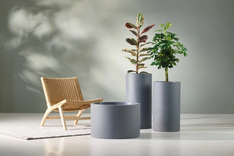 Donice nowoczesne w kolorze szarym Monumo